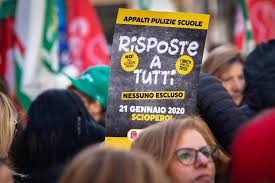 Appalti pulizie scuole, la vertenza dimenticata con 4mila addetti esclusi dalla internalizzazione dei servizi dal 1° marzo 2020 e 4.500 con orario e salario dimezzato. Fronte sindacale compatto: si individui una soluzione al dramma sociale