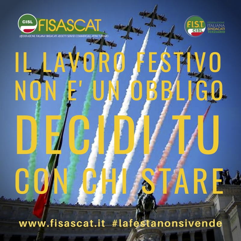 2 giugno. Deregulation orari e aperture, Guarini: «Rivalutare quadro normativo, definire compromesso tra le esigenze delle imprese e diritto ad una congrua astensione periodica da prestazioni domenicali e festive dei lavoratori del commercio e della gdo»